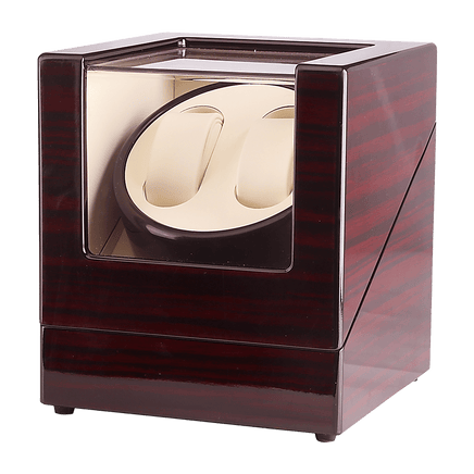 Automatic Dual Watch Winder Wood Display Box Case Motor Rotation Storage Home & Garden Kings Warehouse