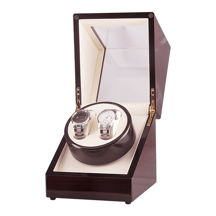 Automatic Dual Watch Winder Wood Display Box Case Motor Rotation Storage Home & Garden Kings Warehouse