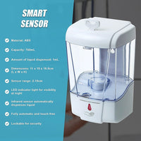 Automatic Liquid Soap/Alcohol Sanitizer Dispenser 700ML Hands-Free Sensor Wall Home & Garden Kings Warehouse