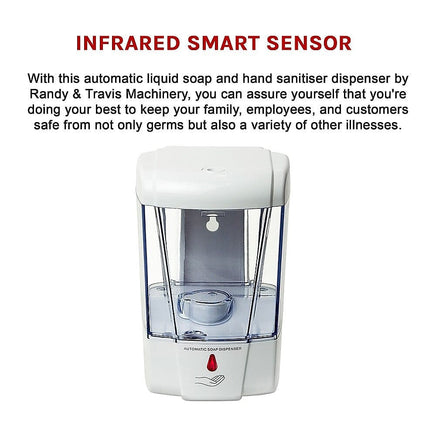 Automatic Liquid Soap/Alcohol Sanitizer Dispenser 700ML Hands-Free Sensor Wall Home & Garden Kings Warehouse