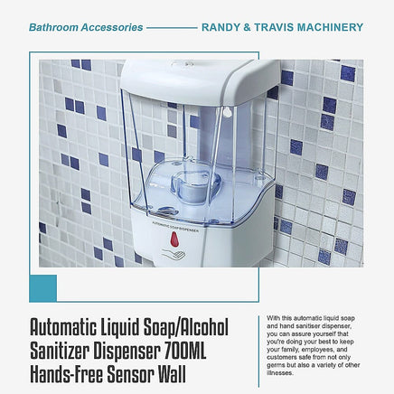 Automatic Liquid Soap/Alcohol Sanitizer Dispenser 700ML Hands-Free Sensor Wall Home & Garden Kings Warehouse