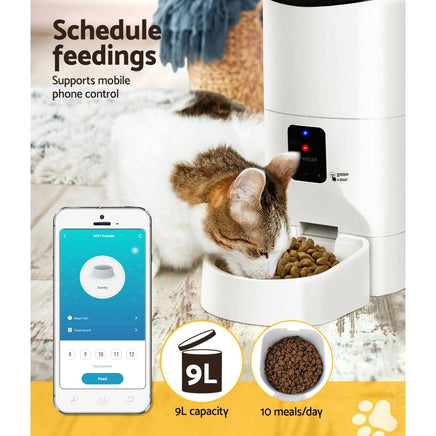 Automatic Pet Feeder 9L Auto Wifi Dog Cat Feeder Smart Food App Dispenser Passionate for Pets Kings Warehouse