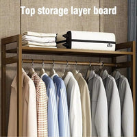 Bamboo Clothes Rack Garment Closet Storage Organizer Hanging Rail Shelf Dress room 110CM Home & Garden Kings Warehouse