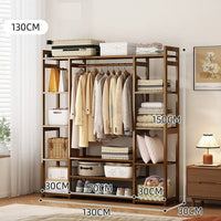Bamboo Clothes Rack Garment Closet Storage Organizer Hanging Rail Shelf Dress room 130cm Home & Garden Kings Warehouse