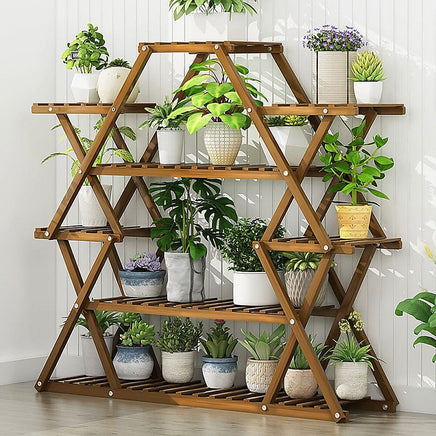 Bamboo Multilayer Flower Plant Bonsai Rack Shelf Stand Porch Lawn Patio Home & Garden Kings Warehouse