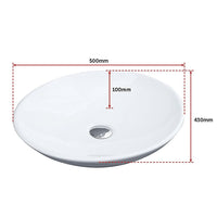 Bathroom Ceramic Oval Above Countertop Basin for Vanity Kings Warehouse