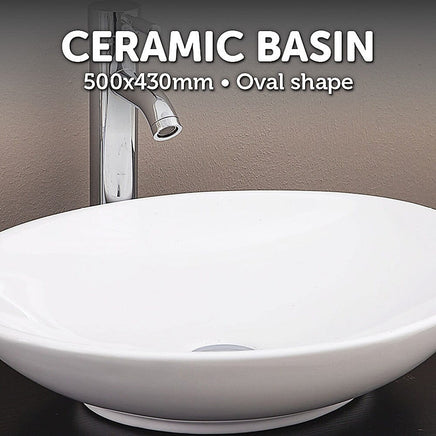 Bathroom Ceramic Oval Above Countertop Basin for Vanity Kings Warehouse