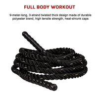 Battle Rope Dia 3.8cm x 9M length Poly Exercise Workout Strength Training Sports & Fitness Kings Warehouse