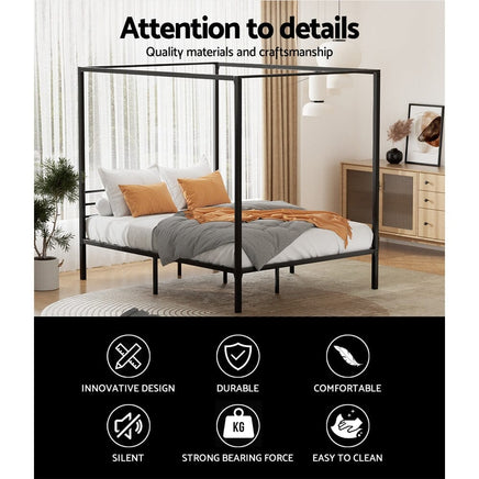 Bed Frame Double Size Metal Bed Frame POCHY Furniture Kings Warehouse