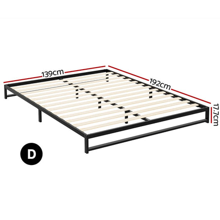 Bed Frame Double Size Metal BERU Furniture Kings Warehouse
