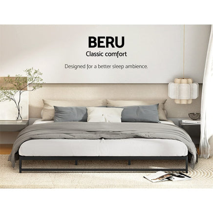 Bed Frame King Size Metal BERU Furniture Kings Warehouse