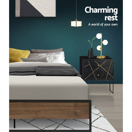 Bed Frame Metal Bed Frame Bed Base OSLO - Double Furniture Kings Warehouse