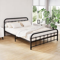 Bed Frame Metal Bed Frame LEO - Double (Black) Furniture Kings Warehouse