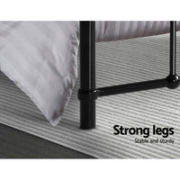 Bed Frame Metal Bed Frame LEO - Double (Black) Furniture Kings Warehouse