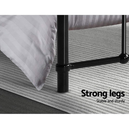 Bed Frame Metal Bed Frame LEO - Double (Black) Furniture Kings Warehouse