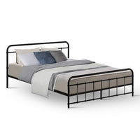 Bed Frame Metal Bed Frame LEO - Queen (Black) Furniture Kings Warehouse
