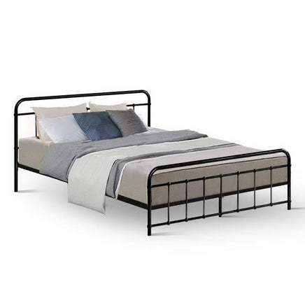 Bed Frame Metal Bed Frame LEO - Queen (Black) Furniture Kings Warehouse