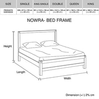 Bed Frame Queen Size in Solid Wood Veneered Acacia Bedroom Timber Slat in Oak Furniture Kings Warehouse