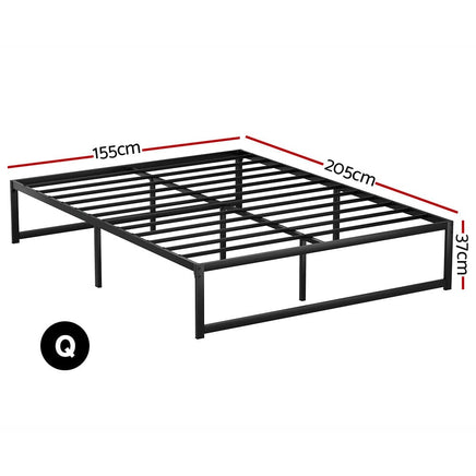 Bed Frame Queen Size Metal Bed Frame TINO Furniture Kings Warehouse