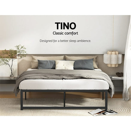 Bed Frame Queen Size Metal Bed Frame TINO Furniture Kings Warehouse