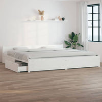 Bed Frame with Drawers White 183x203 cm King Size Kings Warehouse 