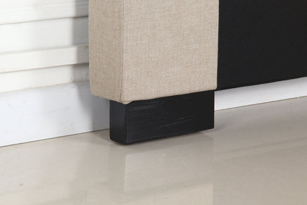 Bed Head Double Beige Headboard Upholstery Fabric Tufted Buttons Furniture Kings Warehouse