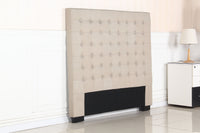 Bed Head Double Beige Headboard Upholstery Fabric Tufted Buttons Furniture Kings Warehouse