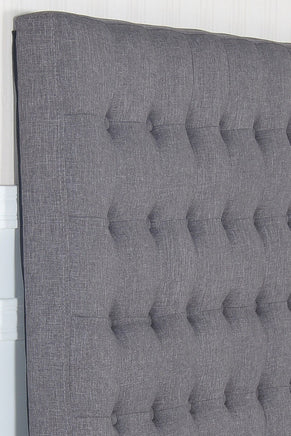 Bed Head Double Charcoal Headboard Upholstery Fabric Tufted Buttons Furniture Kings Warehouse