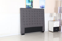 Bed Head Double Charcoal Headboard Upholstery Fabric Tufted Buttons Furniture Kings Warehouse