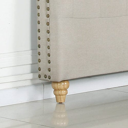 Bed Head Double Size French Provincial Headboard Upholsterd Fabric Beige Furniture Kings Warehouse