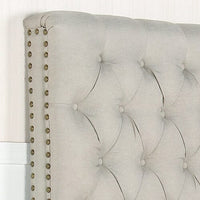 Bed Head Double Size French Provincial Headboard Upholsterd Fabric Beige Furniture Kings Warehouse