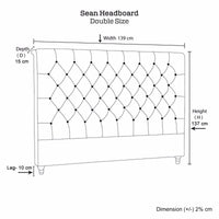 Bed Head Double Size French Provincial Headboard Upholsterd Fabric Charcoal Furniture Kings Warehouse