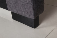 Bed Head King Charcoal Headboard Upholstery Fabric Tufted Buttons Furniture Kings Warehouse