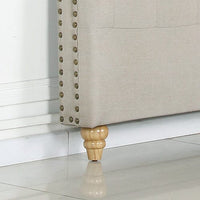 Bed Head King Size French Provincial Headboard Upholsterd Fabric Beige Furniture Kings Warehouse