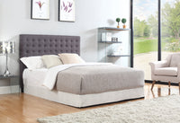 Bed Head Queen Charcoal Headboard Upholstery Fabric Tufted Buttons Furniture Kings Warehouse