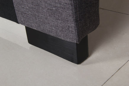 Bed Head Queen Charcoal Headboard Upholstery Fabric Tufted Buttons Furniture Kings Warehouse