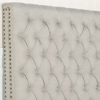 Bed Head Queen Size French Provincial Headboard Upholsterd Fabric Beige Furniture Kings Warehouse