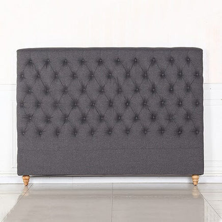 Bed Head Queen Size French Provincial Headboard Upholsterd Fabric Charcoal Furniture Kings Warehouse
