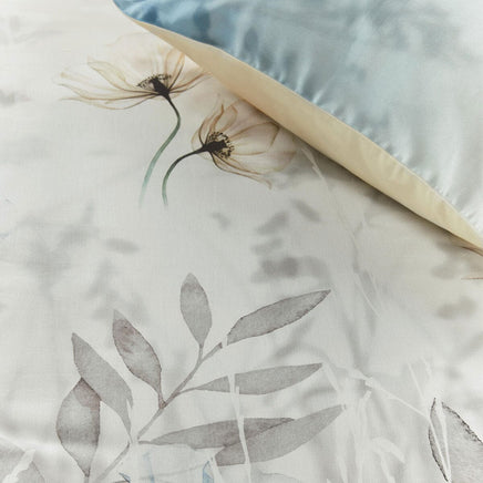 Bedding House Isabelle Light Blue Cotton Sateen Quilt Cover Set King Home & Garden Kings Warehouse