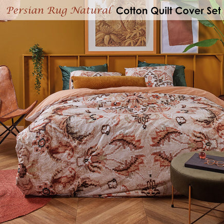 Bedding House Persian Rug Natural Cotton Quilt Cover Set King Home & Garden Kings Warehouse