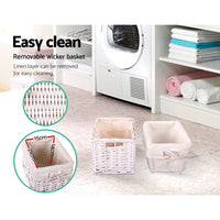 Bedside Table 1 Drawer with Basket Rustic White X2 Furniture Kings Warehouse