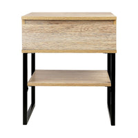 Bedside Table 1 Drawers with Shelf - CASEY Furniture Kings Warehouse