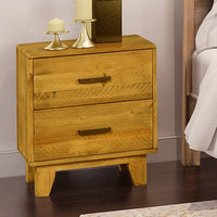 Bedside Table 2 drawers Night Stand Solid Wood Storage Light Brown Colour Furniture Kings Warehouse