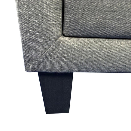 Bedside Table 2 drawers Night Stand Upholstery Fabric Storage in Light Grey Colour Furniture Kings Warehouse