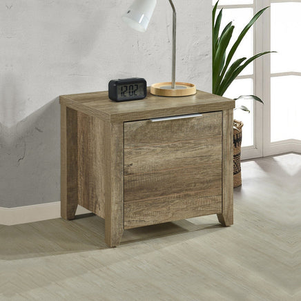Bedside Table 2 drawers Storage Table Night Stand MDF in Oak Furniture Kings Warehouse