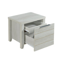 Bedside Table 2 drawers Storage Table Night Stand MDF in White Ash Furniture Kings Warehouse