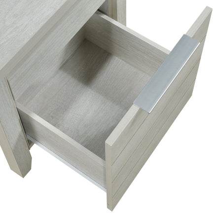Bedside Table 2 drawers Storage Table Night Stand MDF in White Ash Furniture Kings Warehouse