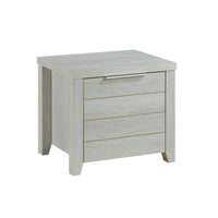 Bedside Table 2 drawers Storage Table Night Stand MDF in White Ash Furniture Kings Warehouse