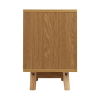 Bedside Table 2 Drawers with Shelf - BERTHA Oak Furniture Kings Warehouse