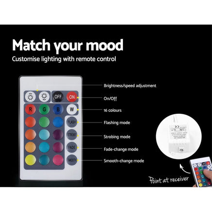 Bedside Tables LED 2 Drawers - REMI White Furniture Kings Warehouse